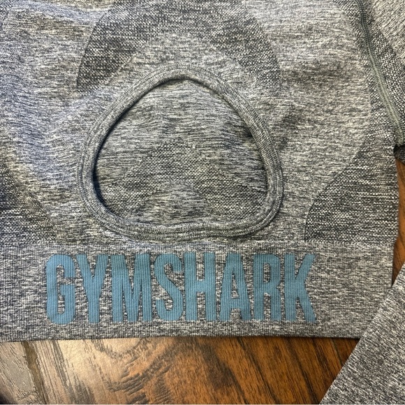 Gymshark Women’s Seamless Cropped Long Sleeve Top Gray Athletic Workout S <196>> - Picture 7 of 9
